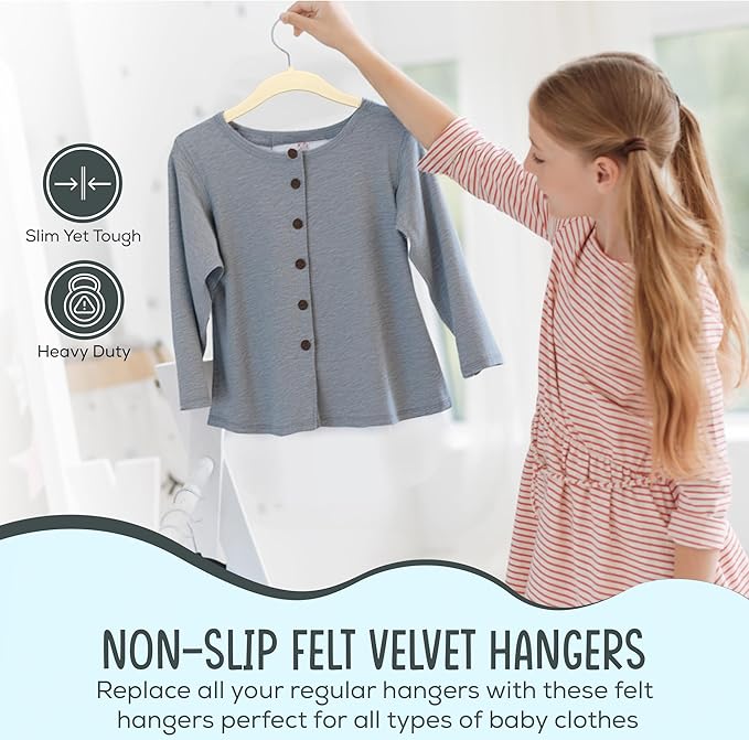 25 Premium Kids Velvet Hangers - Image 4