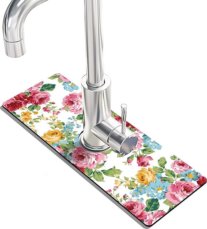 Kitchen Sink Splash Guard Faucet Mat Super Absorbent Fast Drying Mat Sink by THIDEAPE