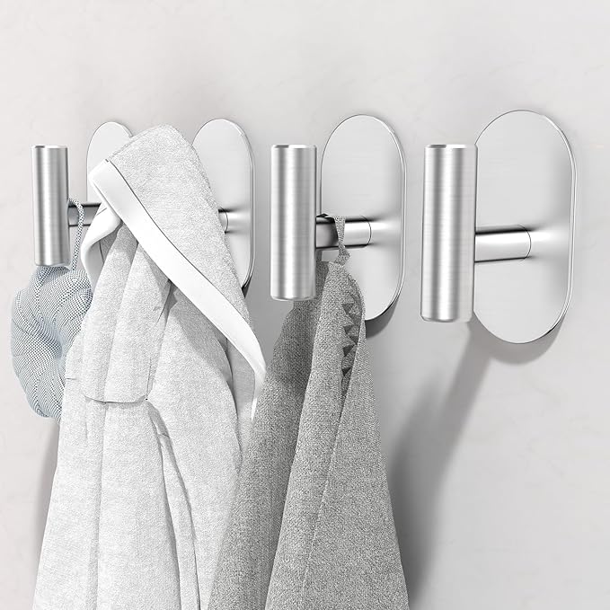 Silver Adhesive Hooks Heavy Duty, Wall Hooks - Image 4