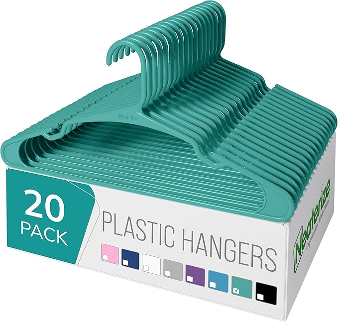 NEATERIZE Clothes Hangers Plastic 20 Pack by Neaterize