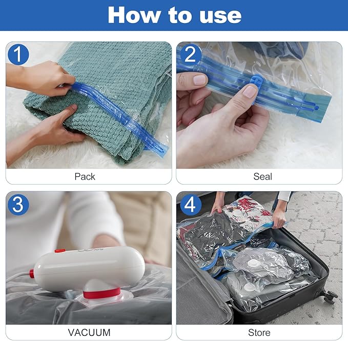 VMstr 9 Pack Travel Vacuum Storage Bags - Image 7