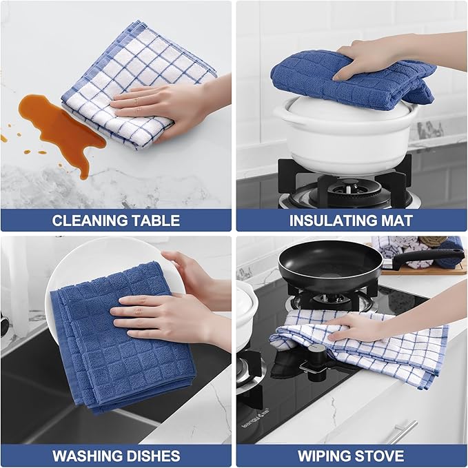 Homaxy Premium Cotton Kitchen Towels 16"x 28", Large Natural Ring Spun 390 GSM - Image 4