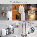 Adhesive Hooks, 12 Pack Heavy Duty Sticky Hooks, Transparent Removable Adhesive - Image 4