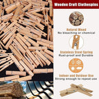 KIMOBER 2.36Inch Large Wooden Clothespins, Sturdy Natural Wooden Craft Peg Pins - Image 3