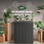 50 gallon deck box,All-weather resin material outdoorstorage box easy to install and portable,Suitable for indoor and outdoor scenes (black) - Image 4