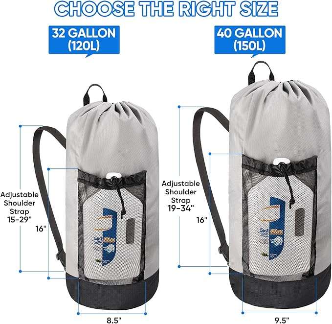 BALEINE 150L Laundry Bag Backpack, 900D Oxford Fabric Large Travel Laundry Bags - Image 3
