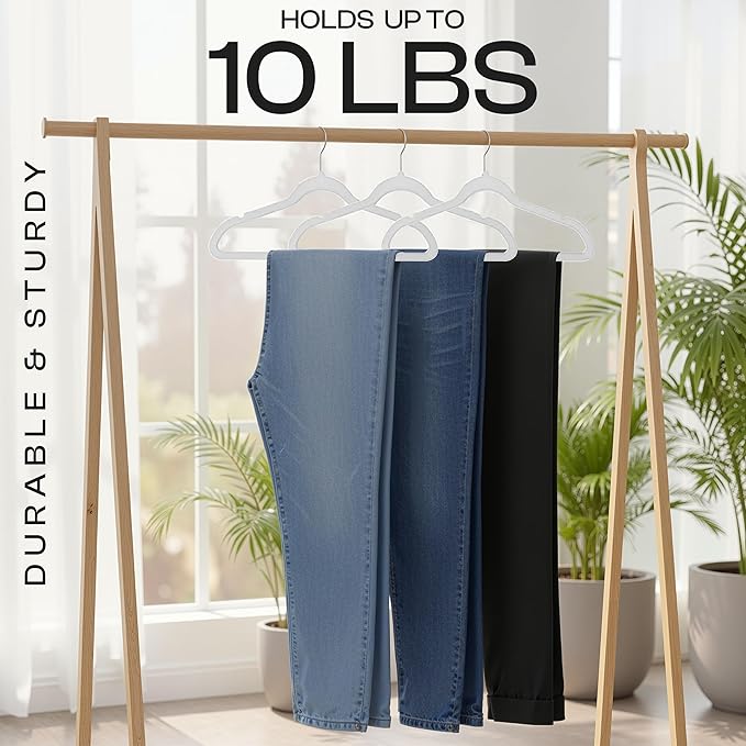 Utopia Home Velvet Hangers 50 Pack – Luxury Non-Slip Slim Pant & Coat Hangers - Image 5