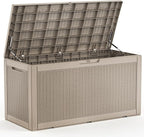120 Gallon Waterproof Outdoor Storage Box,Resin Deck Box,Lockable Outside Storage Box Container for Patio Furniure,Garden,Pool Tools (120 Gallon,Grey) by MAIUSCOLI