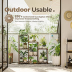 Bamworld Plant Stand Indoor Plant Shelf Outdoor Wood Plant Rack for Multiple Plants 3 Tiers Ladder Plant Holder for Living Room Patio Boho Home Decor for Gardening - Image 3