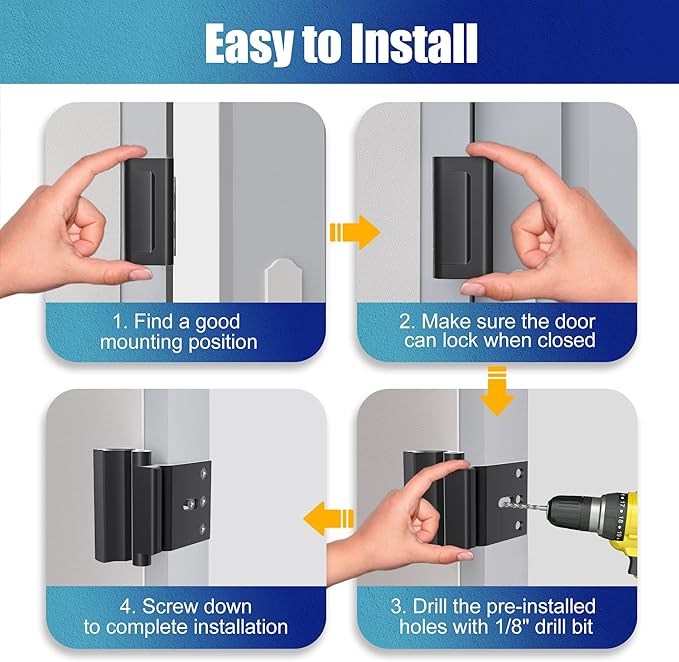 2Pack Door Reinforcement Lock Withstands 800lbs of Force - Image 4