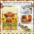 Breling Set of 6 Farmhouse Animal Kitchen Towels Funny Dish Towel Bathroom - Image 2