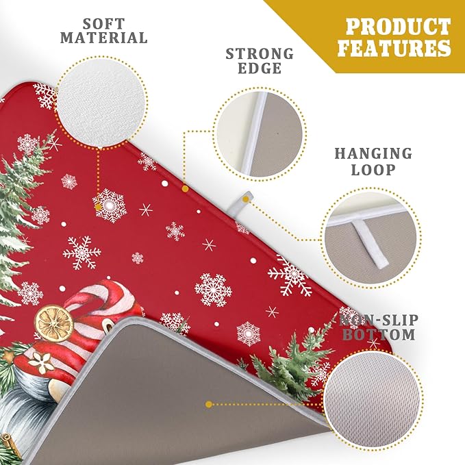 Christmas Dish Drying Mat for Kitchen Counter, Merry Christmas Dish Drying Mat - Image 4