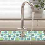 Patterned Sink Faucet Mat Kitchen Splash Guard Super Absorbent Drying Mat - Image 2