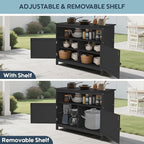 HIPS All-Weather Outdoor Storage Cabinet,Outdoor Sideboard with Magnetic Doors,3-Shelves Patio Storage Cabinet, Used for Garden,Buffet Cabinet,TV Stand, Bar Table,Balcony - Image 5