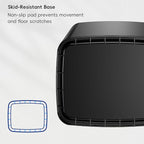 EKO Laguna 2.6 Gallon/10L Matte Black Stainless Steel Open Top Trash Can - Image 6