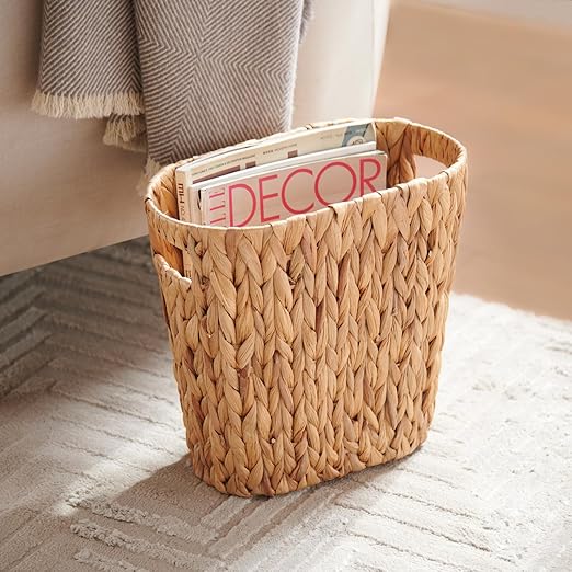 Bathroom Trash Can, Handwoven Wicker Trash Can - Image 4