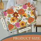 Retro 70s Groovy Flowers Dish Drying Mats 18x24 Inch, Daisy Boho Dish Pad - Image 2