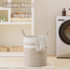 Tall Laundry Basket with Handles, 53L Portable Dirty Clothes Hamper, Boho - Image 6
