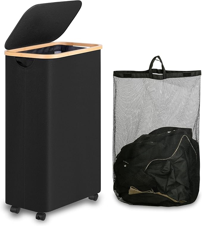 Laundry Basket with Lid, Large Laundry Hamper with Handle and Lid, Collapsible by iEGrow
