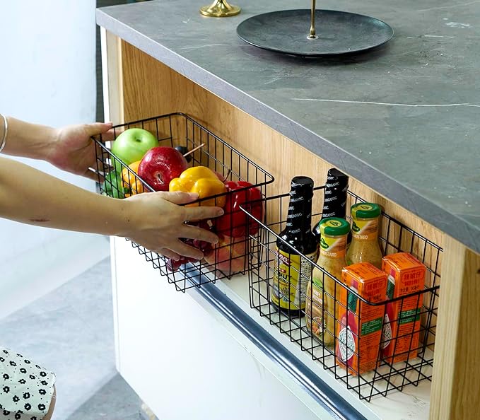 4 Pack【Extra Large】Hanging Kitchen Basket, Wire Storage Basket, - Image 8