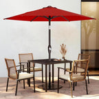 AreShark 7.5FT Patio Umbrella Table Market Umbrella with 6 Sturdy Ribs, Button Tilt/Crank Heavy-Duty Round Outdoor Umbrellas for Garden, Deck, Backyard,and Pool, Red - Image 2