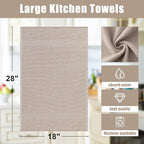 Homaxy Premium Kitchen Towels, Large Cotton Kitchen Hand Towels, Flat and Terry - Image 8