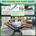Suteck Oversized Zero Gravity Chair,29In XL Lounge Chair w/Removable Cushion&Headrest, Reclining Camping Chair w/Upgraded Lock and Footrest, Reclining Patio Chairs Recliner for Indoor Outdoor - Image 5