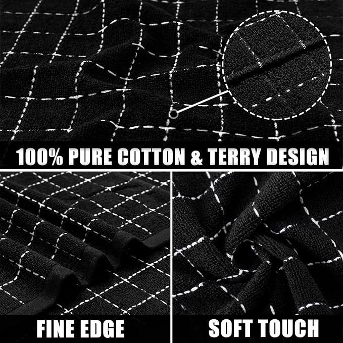 Mordimy 100% Cotton Terrycloth Kitchen Towels and Dishcloths Sets, Soft and - Image 2
