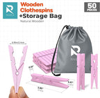 50 Pack Colored Clothes Pins Wooden - Image 2