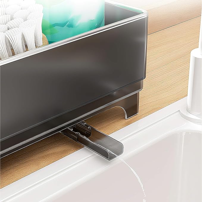 MOUKABAL Sponge Holder for Kitchen Sink, 2-Tier Sink Caddy Organizer - Image 6