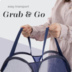 Handy Laundry Collapsible Mesh Foldable Hamper 14" x 14' x 24" Navy Blue - Image 7