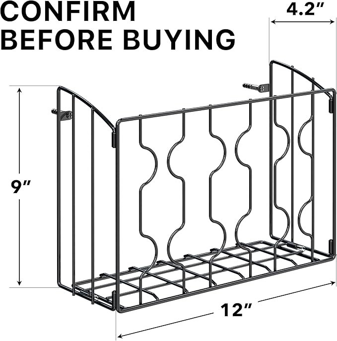 Simple Houseware Wall Door Mount Kitchen Wrap Organizer Rack - Image 2