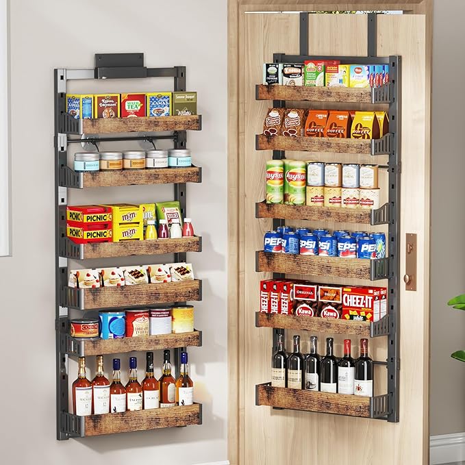 6-Tier Over The Door Pantry Organizer, Heavy-Duty Metal Wall Mount or Hanging by DAOTENGQL