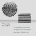 Luxury Silver-Infused Gray Washcloths 4-Pack, 12.9"x12.9" - Image 4