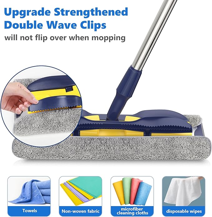 Microfiber Mops for Hardwood Floor Cleaning: MEXERRIS Flat Floor Mop - Image 2