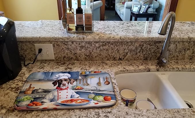Caroline's Treasures DAC6299DDM Pointer The Chef Dish Drying Mat Absorbent Dish - Image 2