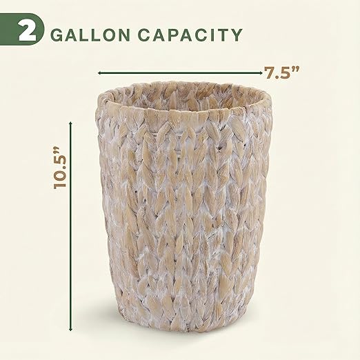 2-Pack White Wicker Trash Cans - Image 6