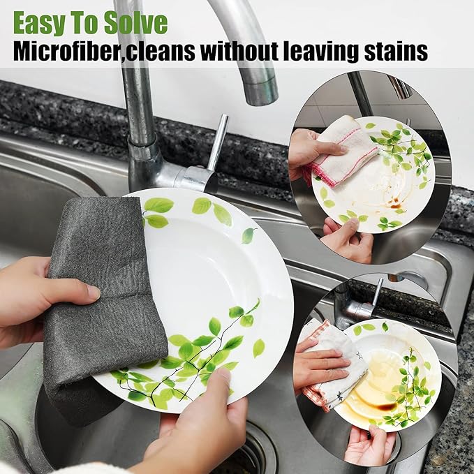 KTT Microfiber Cleaning Cloth, Reusable Thickened Magic Cleaning Cloth.Streak - Image 2