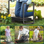 FLINTER Garden Kneeler and Seat, 10.2" Wider Heavy Duty Thick Gardening Bench for Kneeling and Seat - Multifunctional Kneeler Bench, Gardening Gifts for Women, Seniors Grandparents, Black - Image 6