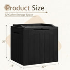 Flamaker Deck Box 31 Gallon Waterproof Resin Small Deck Box with Lid, Indoor Outdoor Package Delivery Box, Organization and Storage for Patio Furniture, Garden Tools, Outdoor Cushions (Black) - Image 6