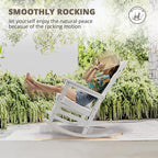 LUE BONA Outdoor Rocking Chairs Set, 3-Piece, HDPS Poly Porch Rockers with Table, Plastic Weather Resistant Rocking Chair Set for Outdoor Indoor, Garden, Backyard, 350lb,White Chairs+Table - Image 7