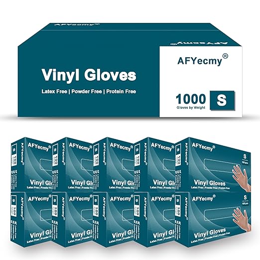 Clear Vinyl Gloves, Powder-Free & Latex-Free, Disposable Clear Gloves, Cleaning by AFYecmy