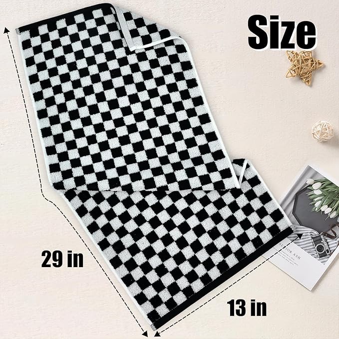 Jacquotha Black and White Hand Towels 4 Pack, Cotton Decorative Bathroom Hand - Image 7