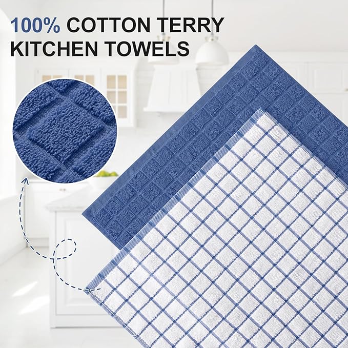 Homaxy Premium Cotton Kitchen Towels 16"x 28", Large Natural Ring Spun 390 GSM - Image 2