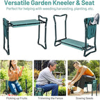 2-in-1 Garden Kneeler & Seat, Folding Seat w/EVA Foam Kneeling Pad & Removable Tools Pouch, Sturdy Steel Frame, No Assembly, Portable Heavy Duty Garden Stool for Women & Men - Image 8
