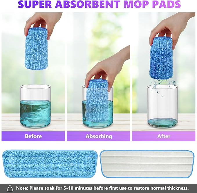 6 Pack Reusable Mop Pads Compatible - Image 5