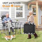 VINGLI Aluminum Oversize Patio Lawn Chairs Folding Set of 2 with Detachable Cup Holder, Webbed Beach Chair Folding Chair Outdoor Portable Camping Chair for Yard, Garden - Image 6