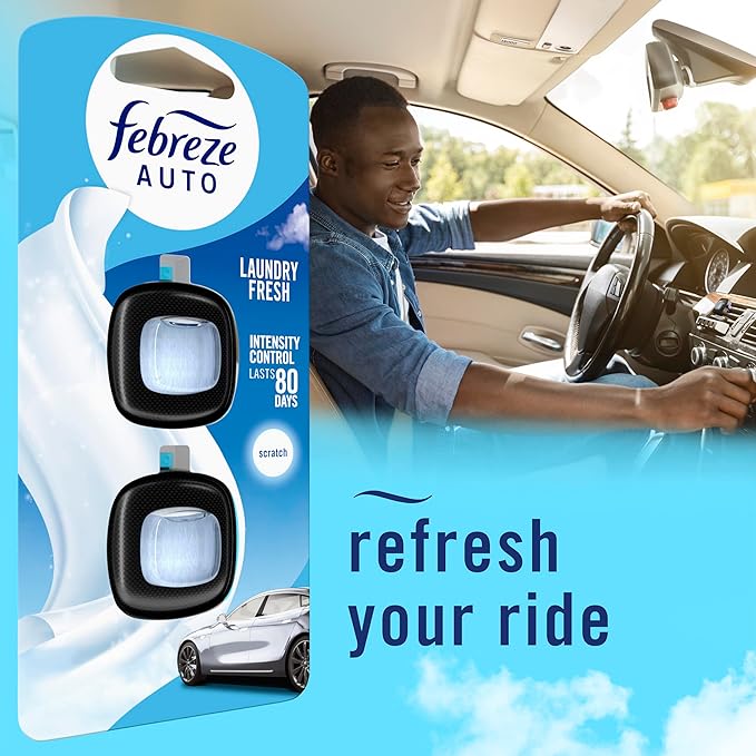 Febreze Car Air Freshener Vent Clip Laundry Fresh Scent, .07 oz. Car Vent Clip - Image 7