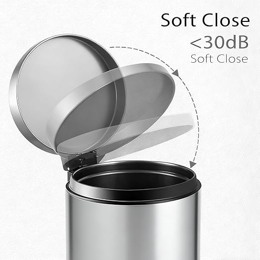 TIPGO Small Trash Can with Lid Soft Close, 4.5 Liters / 1.2 Gallon Bathroom - Image 2