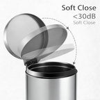 TIPGO Small Trash Can with Lid Soft Close, 4.5 Liters / 1.2 Gallon Bathroom - Image 2